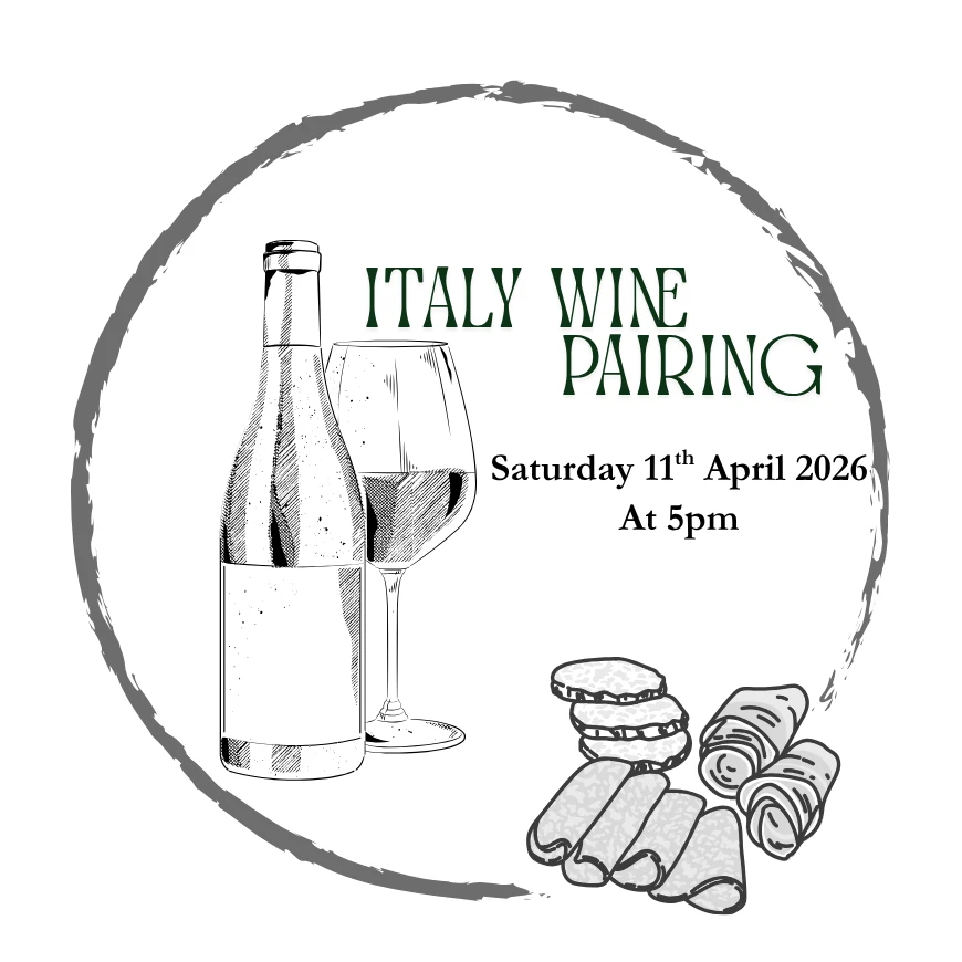 Italy Wine Pairing 11th April 2026 at 5pm
